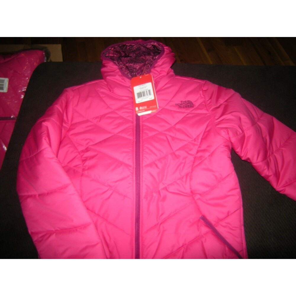 New Girls Cabaret Pink The North Face Perrito Reversible Coat, Size XL